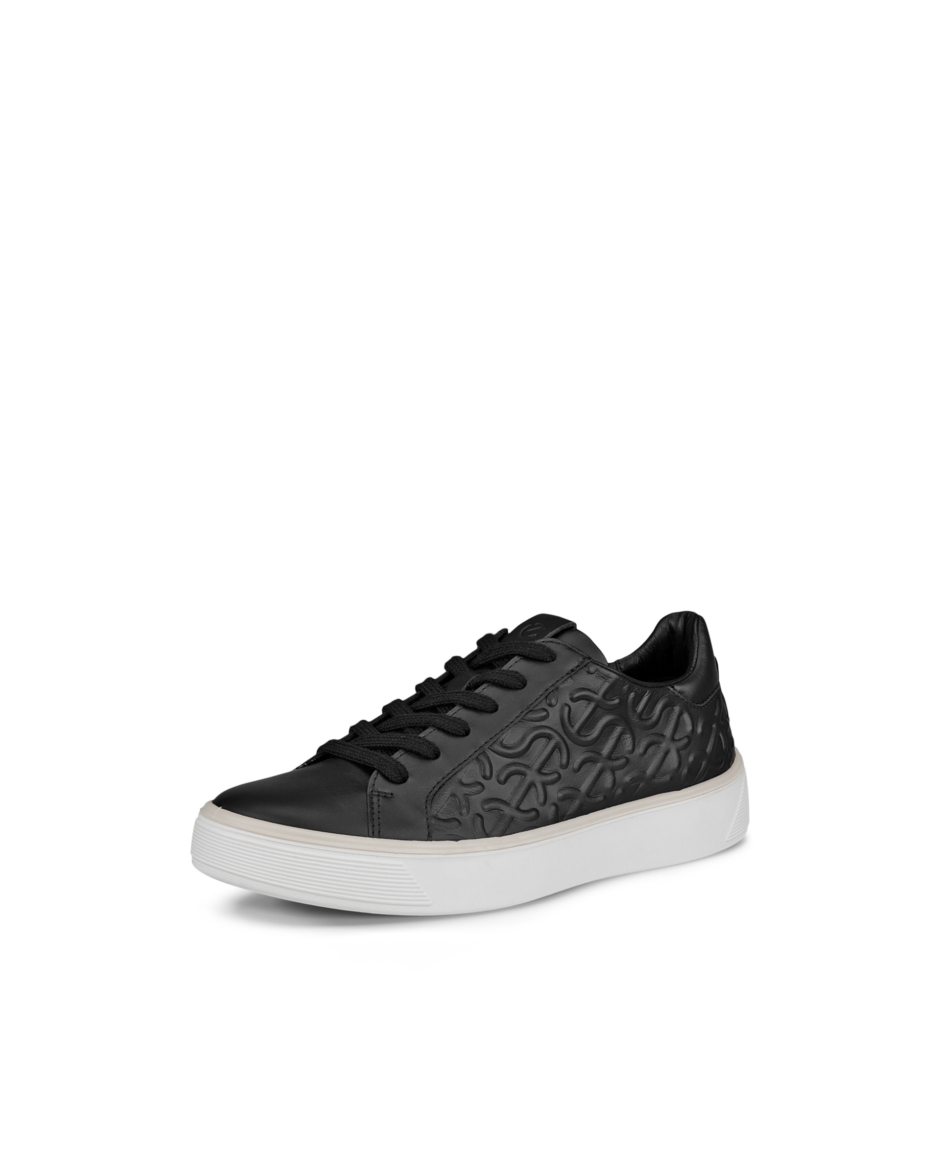 Women's ECCO® Street Tray Leather Sneaker - Black - Main