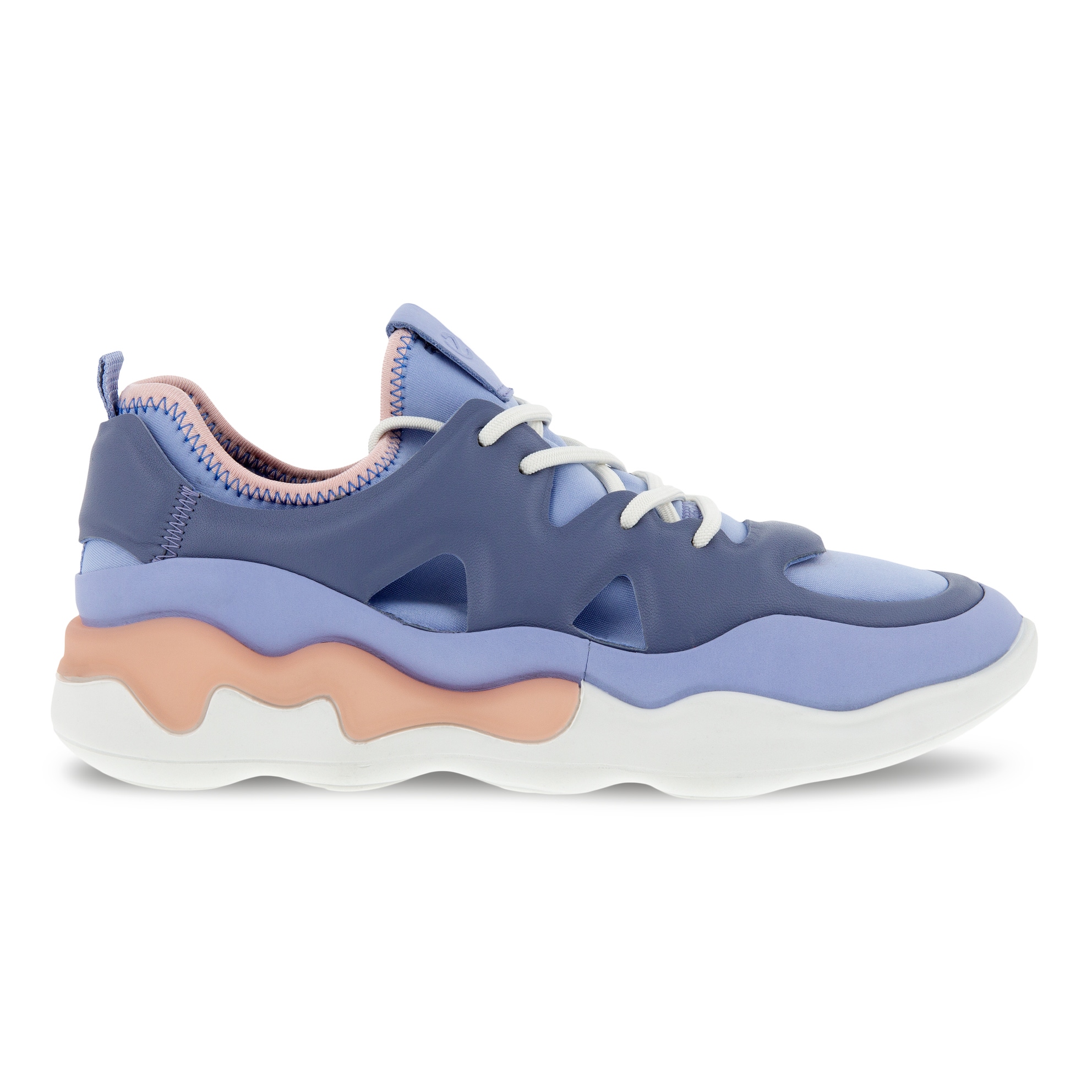 Women's ECCO® Elo Leather Sneaker - Blue - Outside