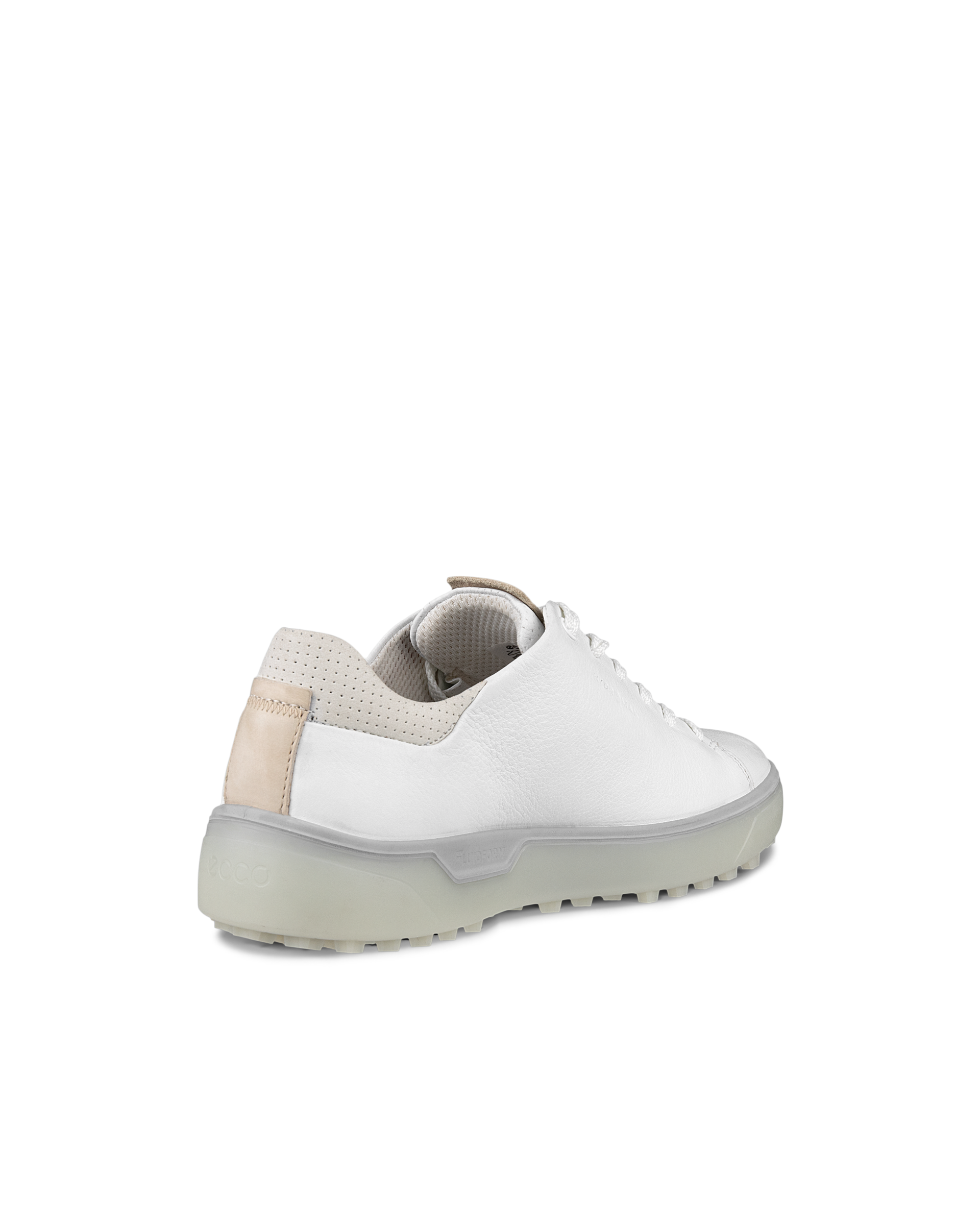 Women's ECCO® Golf Tray Leather Shoe - White - Back