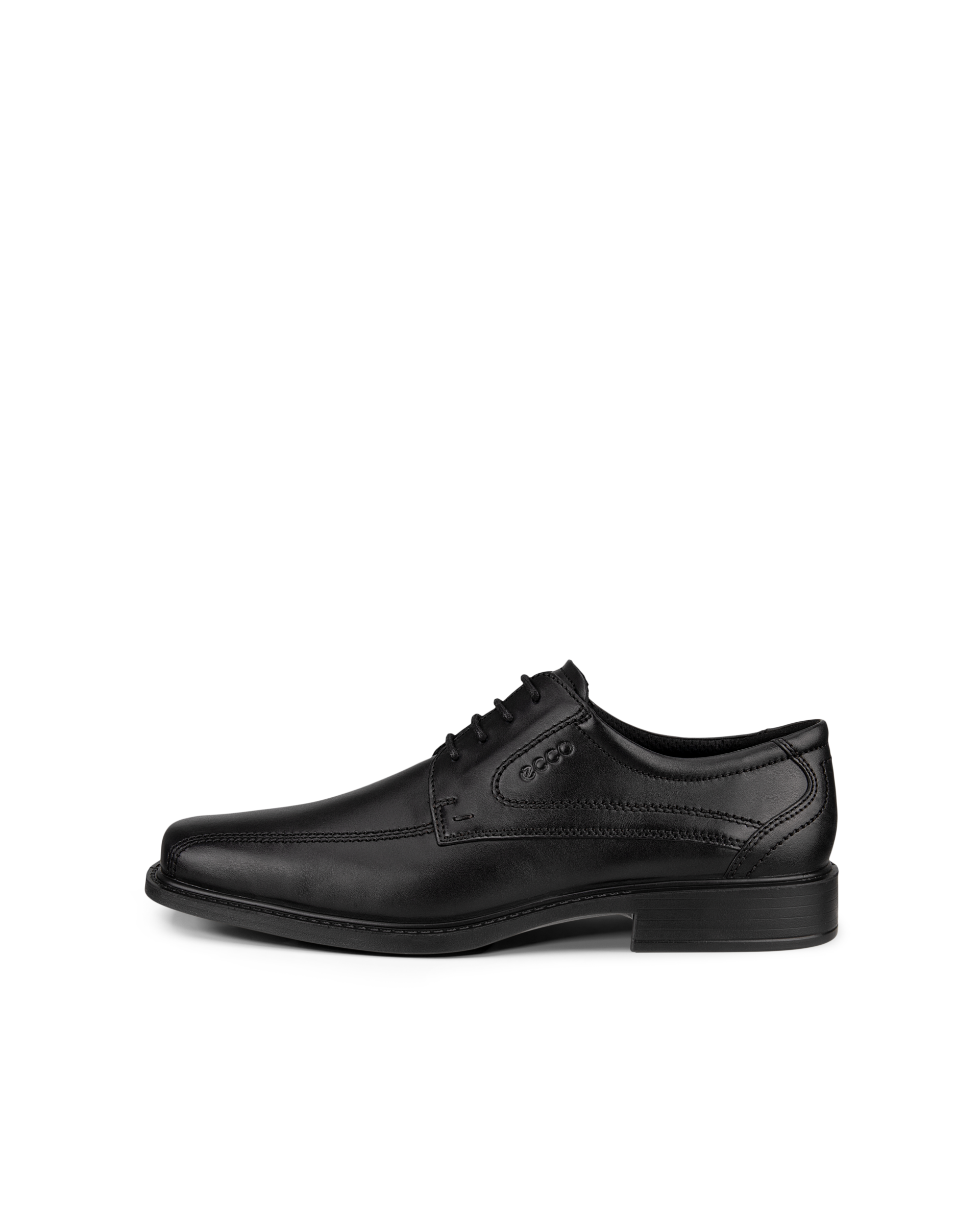 Men's ECCO® New Jersey Leather Bike-Toe Derby Shoe - Black - Outside