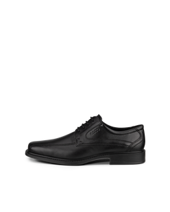 Men's ECCO® New Jersey Leather Bike-Toe Derby Shoe - Black - Outside