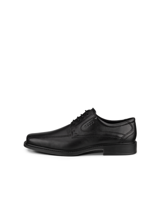 Men's ECCO® New Jersey Leather Bike-Toe Derby Shoe - Black - Outside