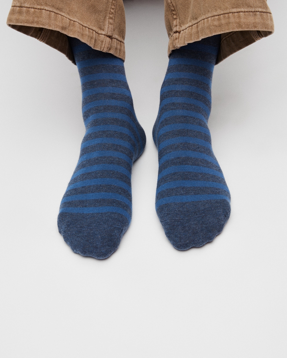 ECCO CLASSIC STRIPE MEN'S MID-CUT SOCK - Blue - Lifestyle image-1