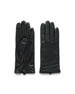 Women's ECCO® Leather Gloves - Black - Main