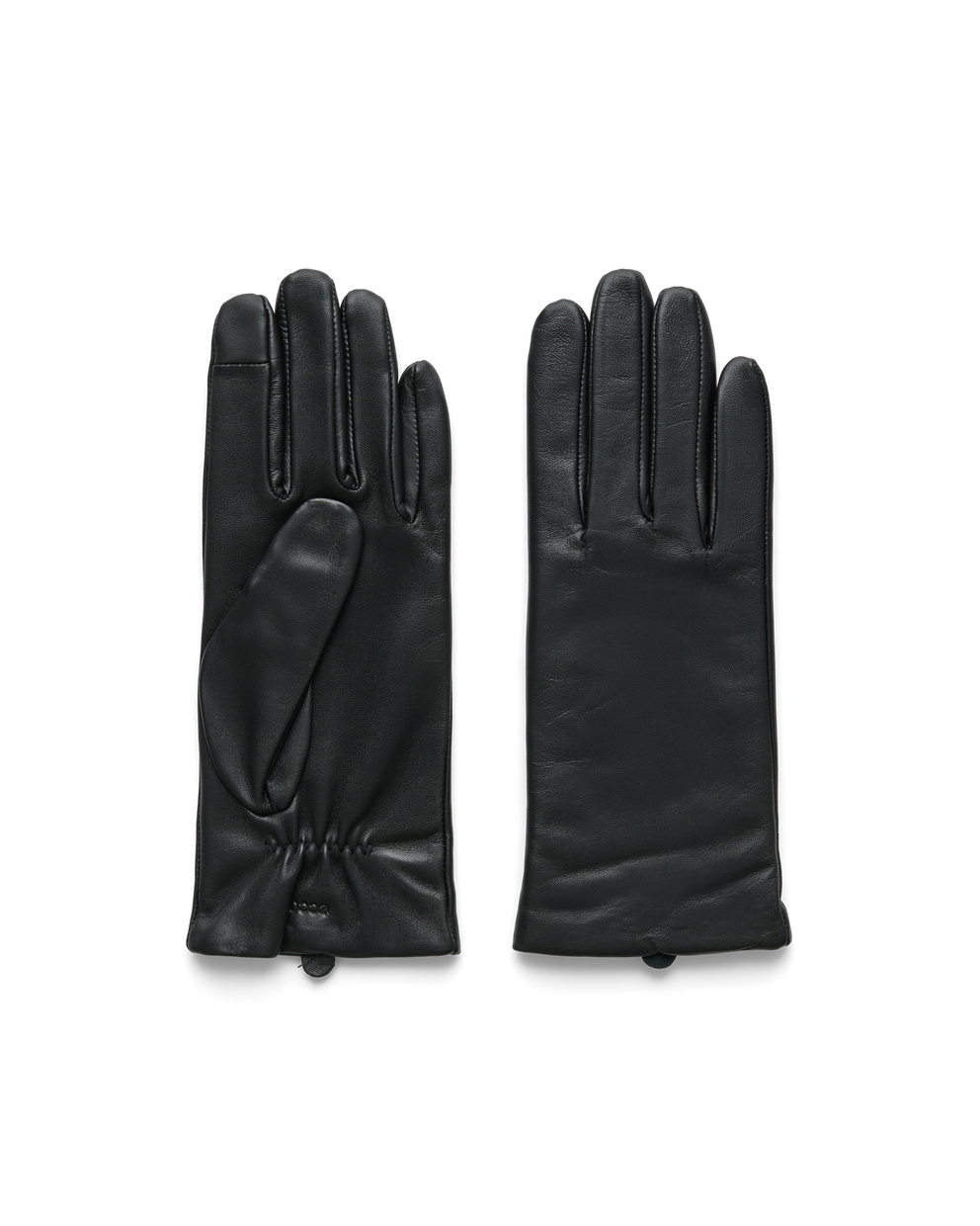 Women's ECCO® Leather Gloves - Black - Main