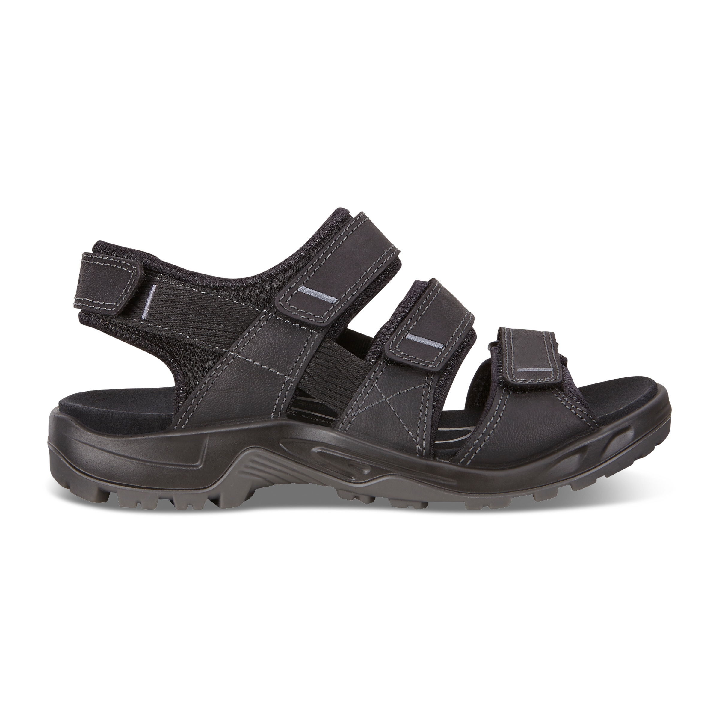 ECCO Men Offroad Flat Sandal - Black - Outside