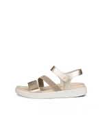 Women's ECCO® Flowt Leather Flat Sandal - Metallics - Outside