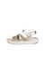 Women's ECCO® Flowt Leather Flat Sandal - Metallics - Outside