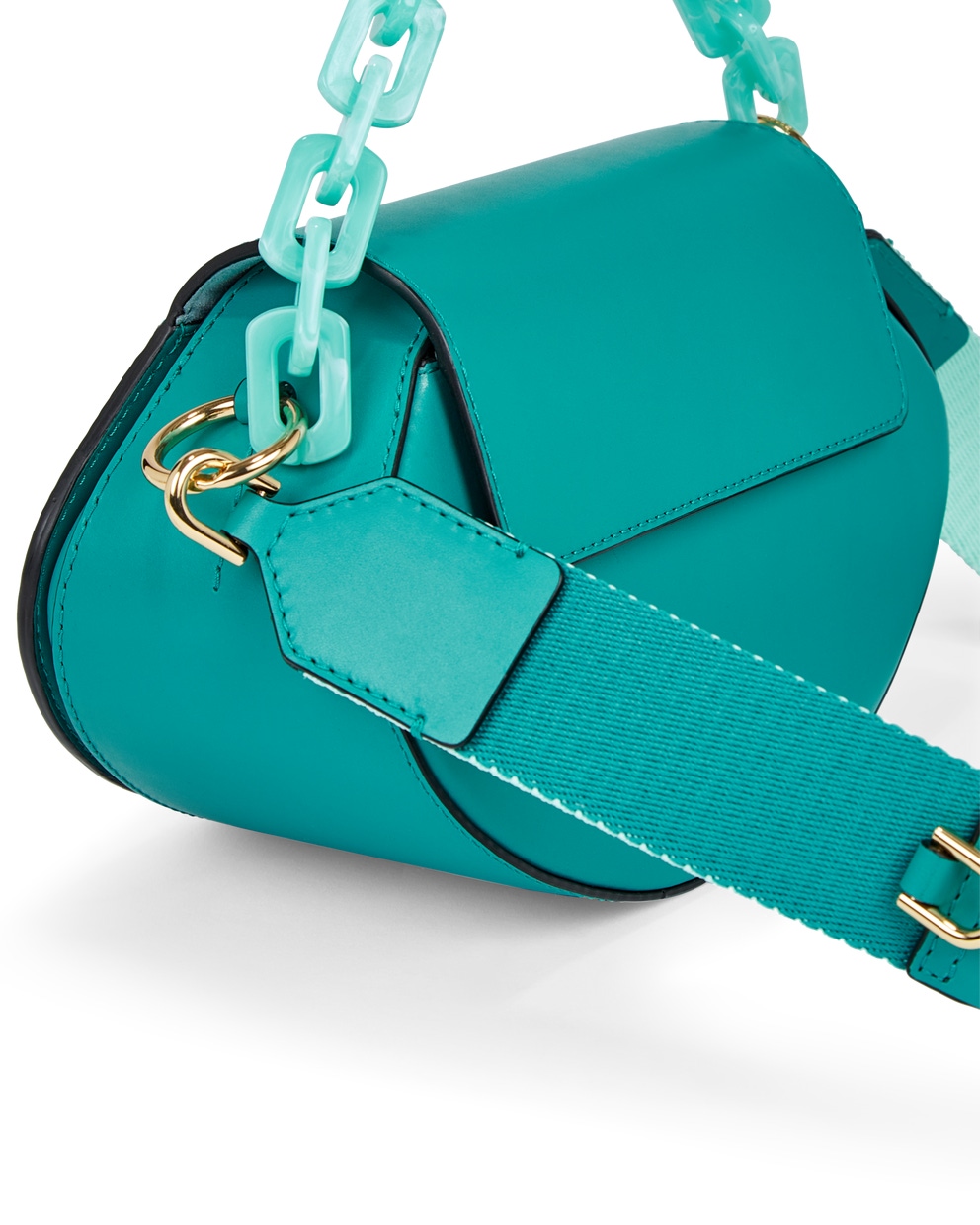 ECCO® Weeble Chain Leather Crossbody Bag - Green - Detail-1