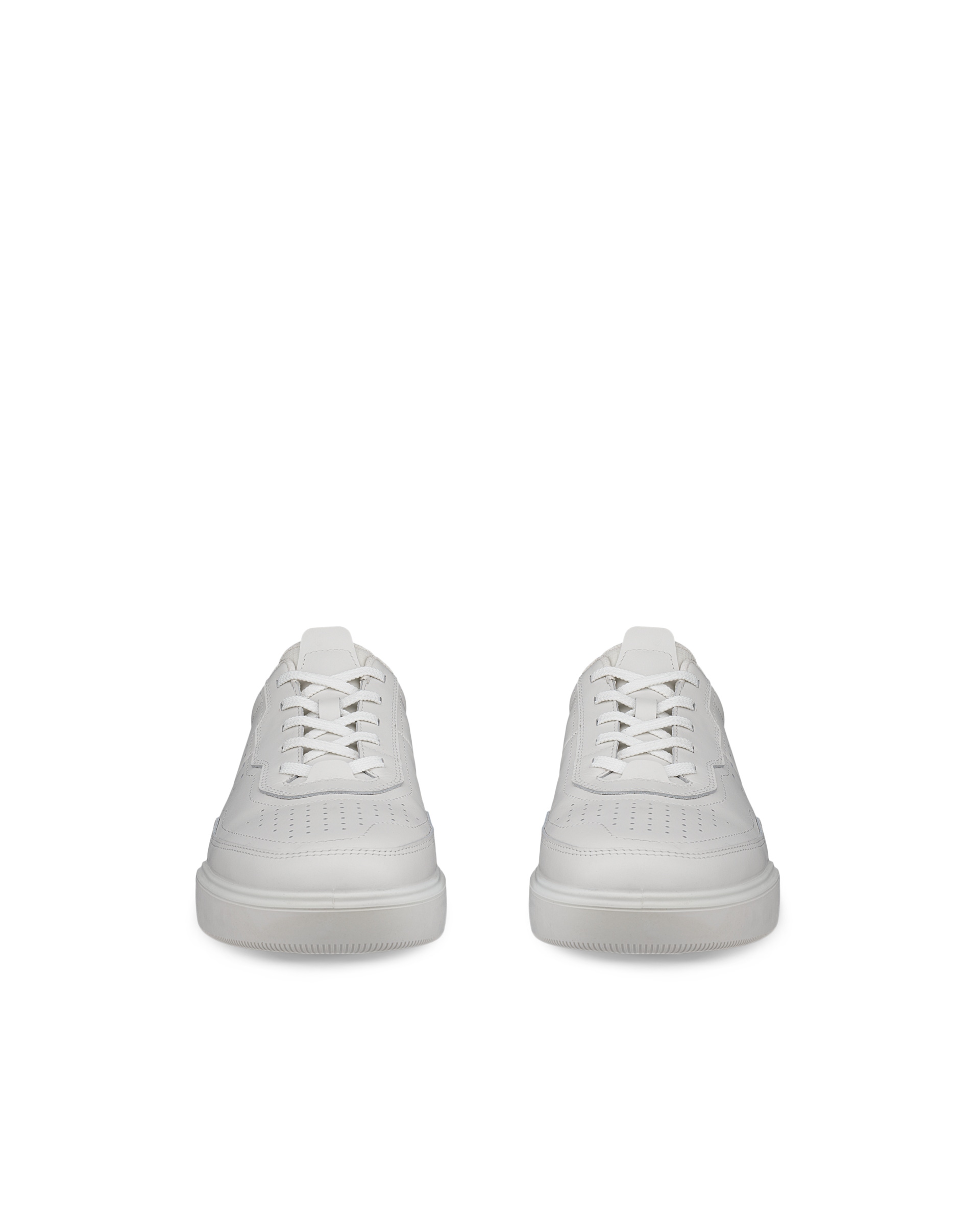 Men's ECCO® Street Court Leather Sneaker - White - Front pair