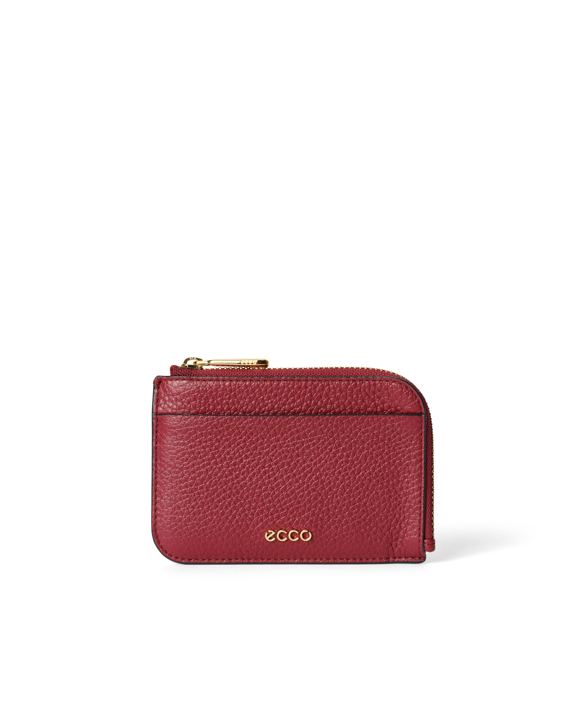 ECCO Card Case Zipped Pebbled レザーカードケース | ブルー