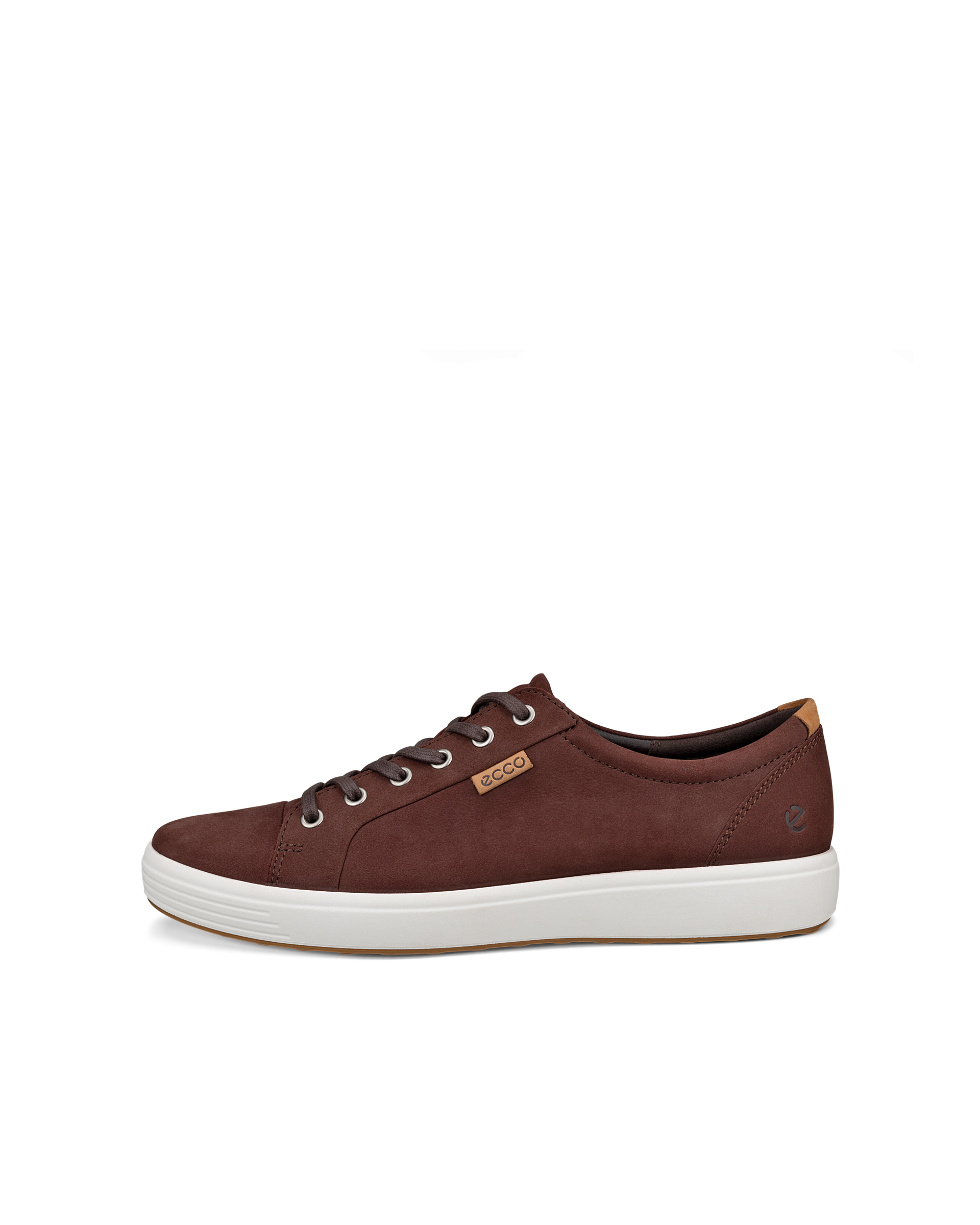 Men's ECCO® Soft 7 Nubuck Sneaker - Brown - Outside