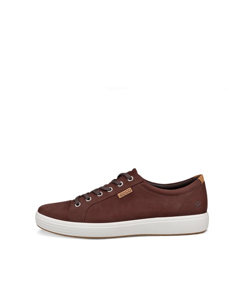 Men s ECCO Soft 7 Leather Sneaker Brown