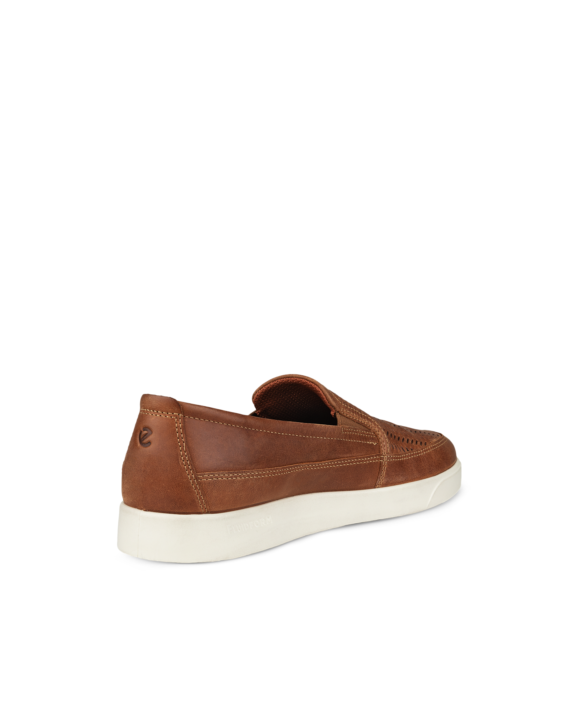 Men's ECCO® Street Lite Leather Slip-On - Brown - Back