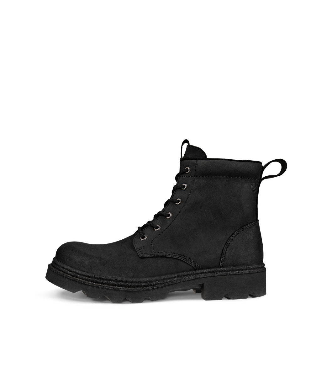 Men's ECCO® Grainer Nubuck Waterproof Lace-Up Boot - Black - Outside