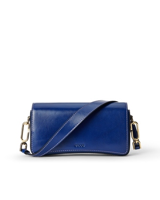 ECCO® Small Pinch Leather Crossbody Bag - Blue - Main