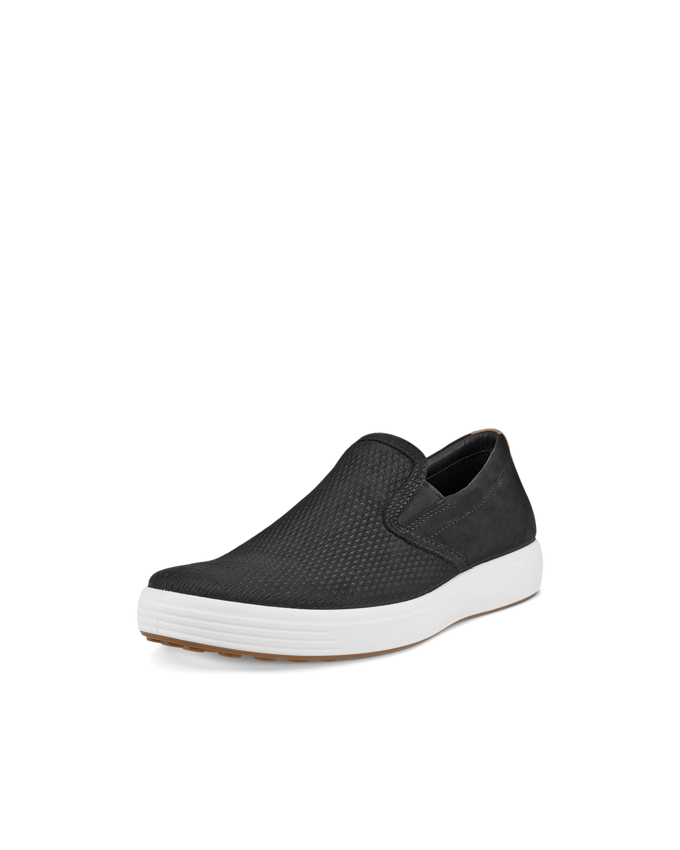 ECCO Soft 7 Mens Slip On Leather Sneakers - Black - Main