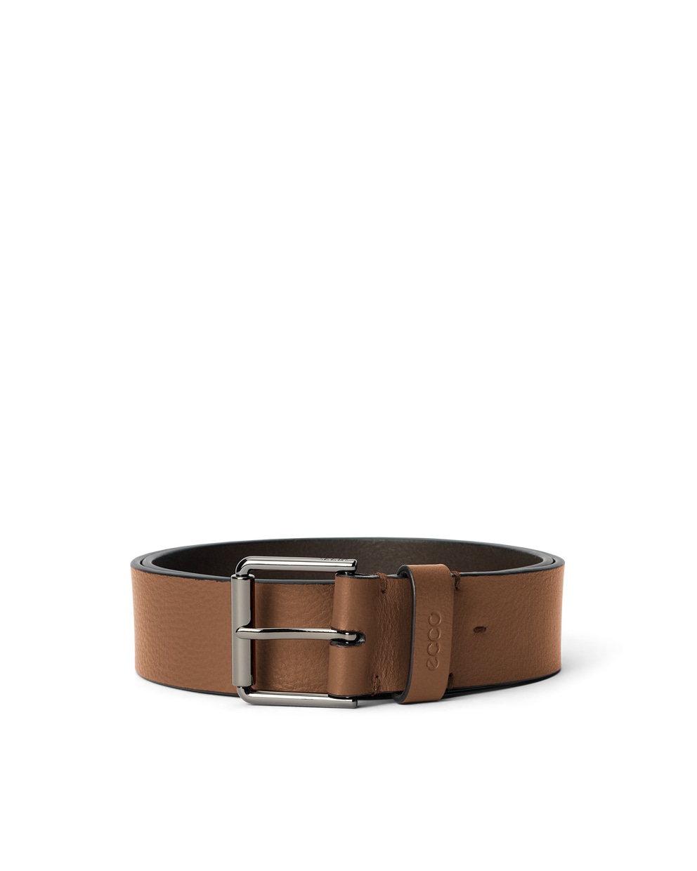 Men's ECCO® Casual Leather Belt - Brown - Main