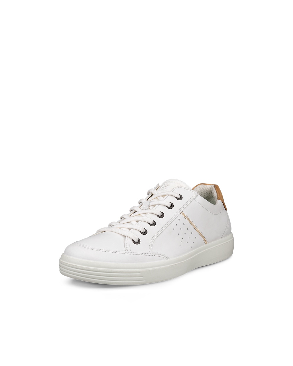 Men's ECCO® Soft Classic Leather Sneaker - White - Main