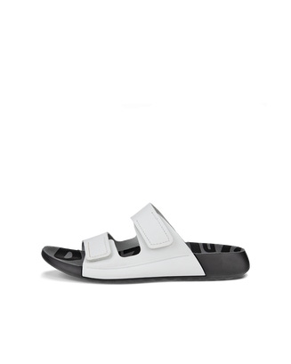 Women's ECCO® Cozmo Leather Two Strap Sandal - White - Outside