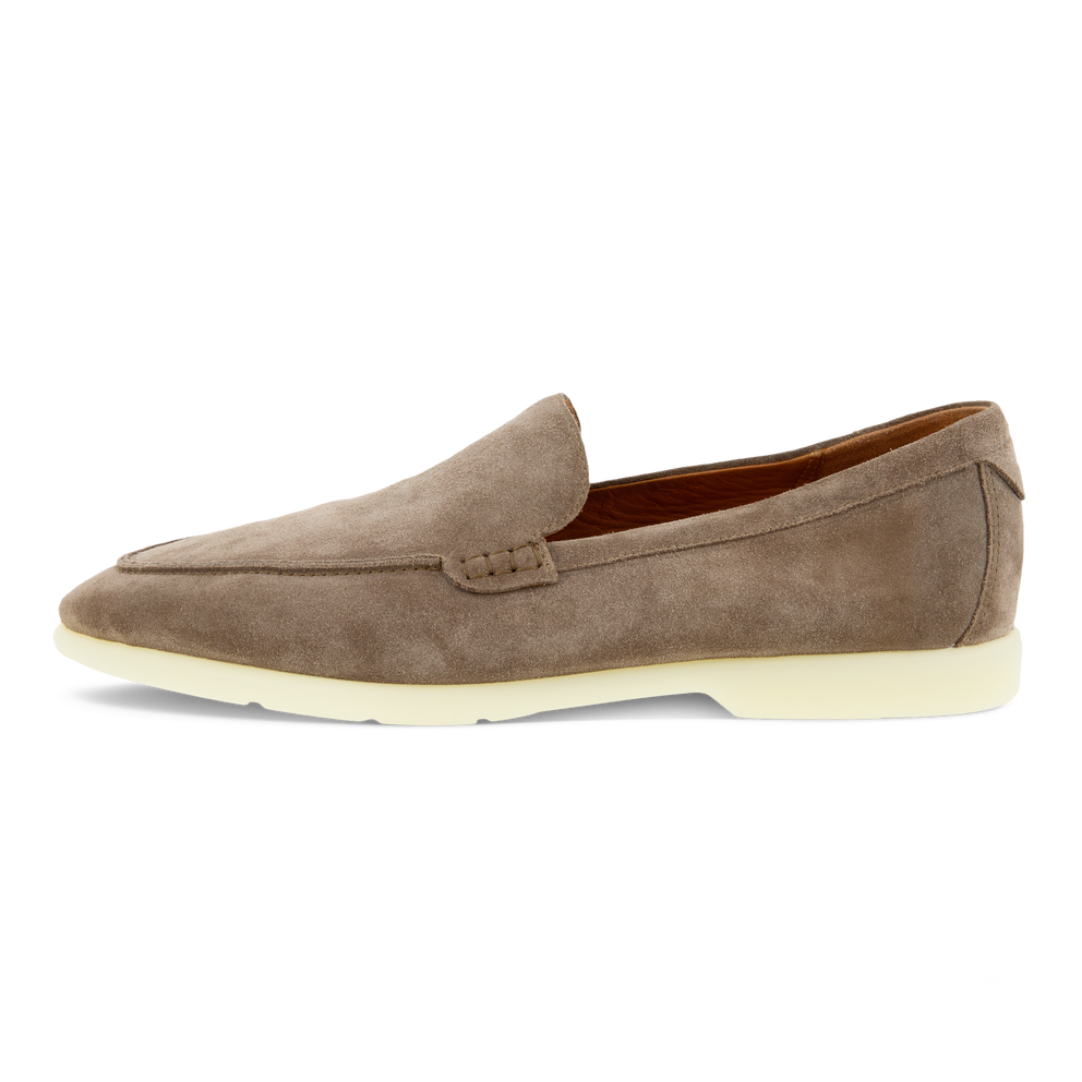 Men's ECCO® Citytray Lite Suede Loafer - Brown - Inside