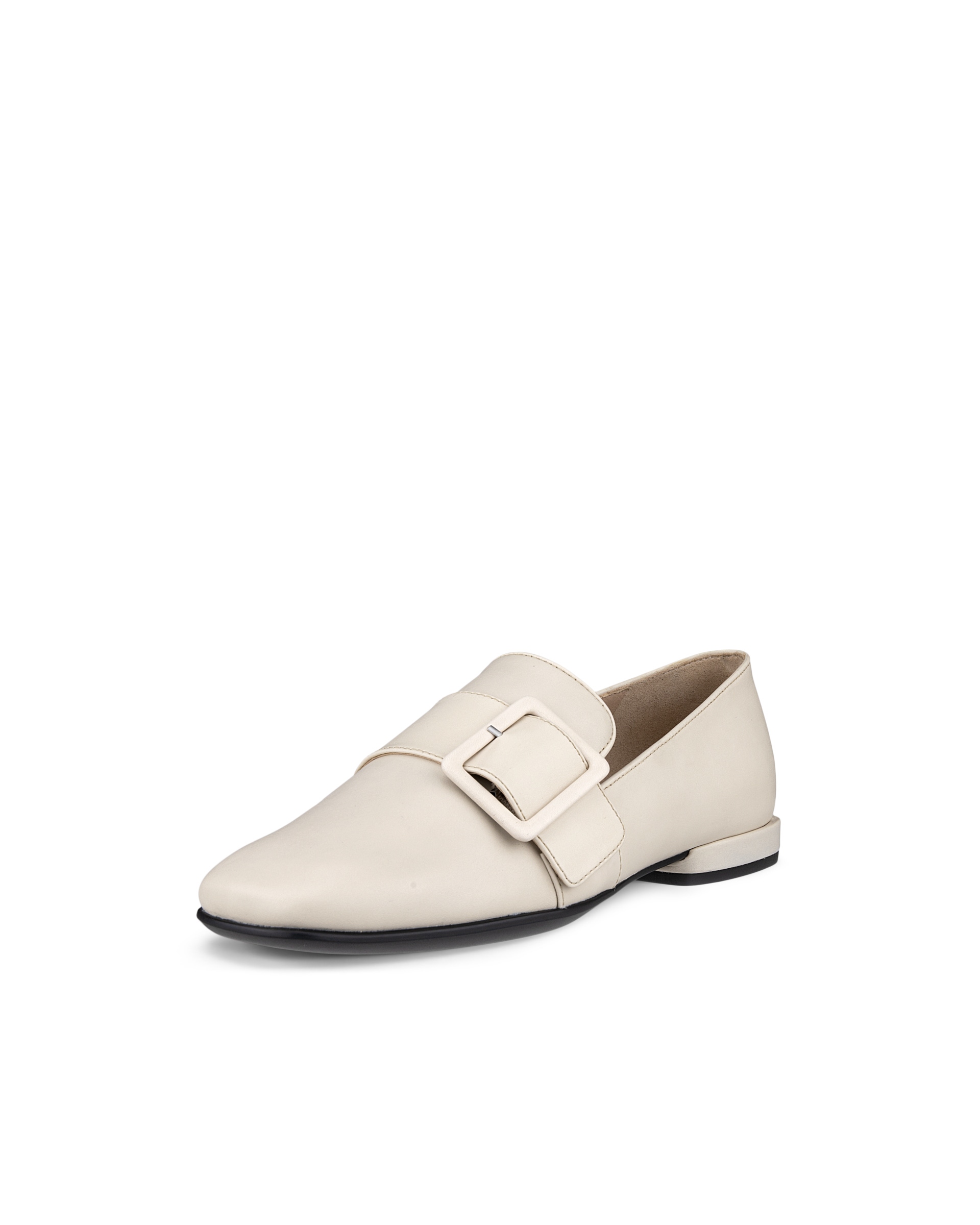 Women's ECCO® Anine Squared Leather Loafer - Beige - Main