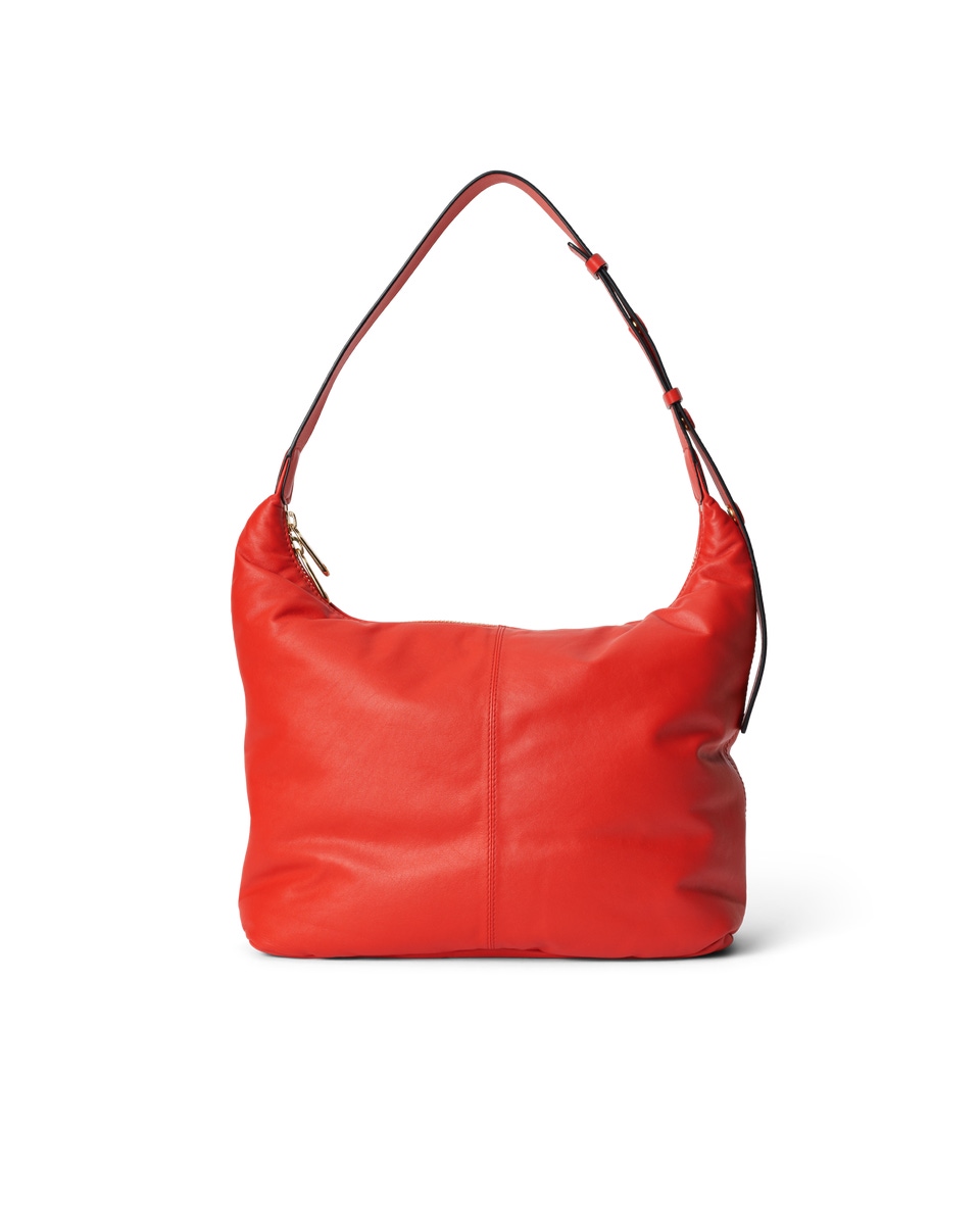 Red - ZIPPER CLOSURE on TOP!! - Leather factory bag handbag shopper Suede Hobo Bags