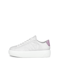 Zapatillas de piel con plataforma ECCO® Street Platform para mujer - Blanco - Outside