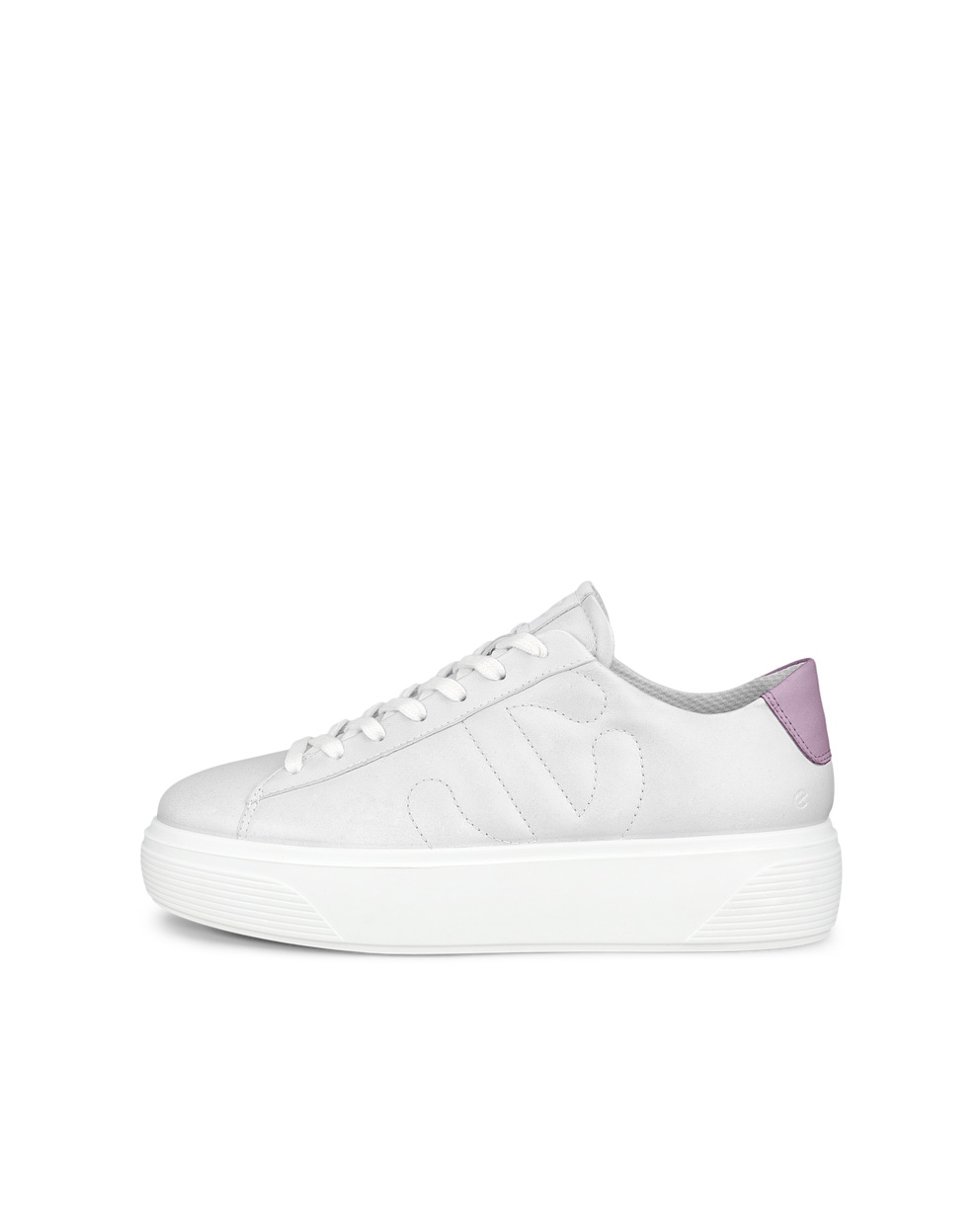 ECCO® Street Platform baskets à plateforme en cuir pour femme - Blanc - Outside