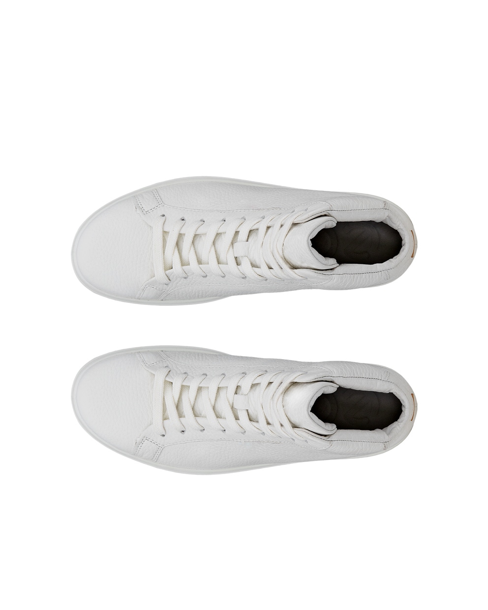 Women's ECCO® Soft 60 Leather High-Top Sneaker - White - Top left pair