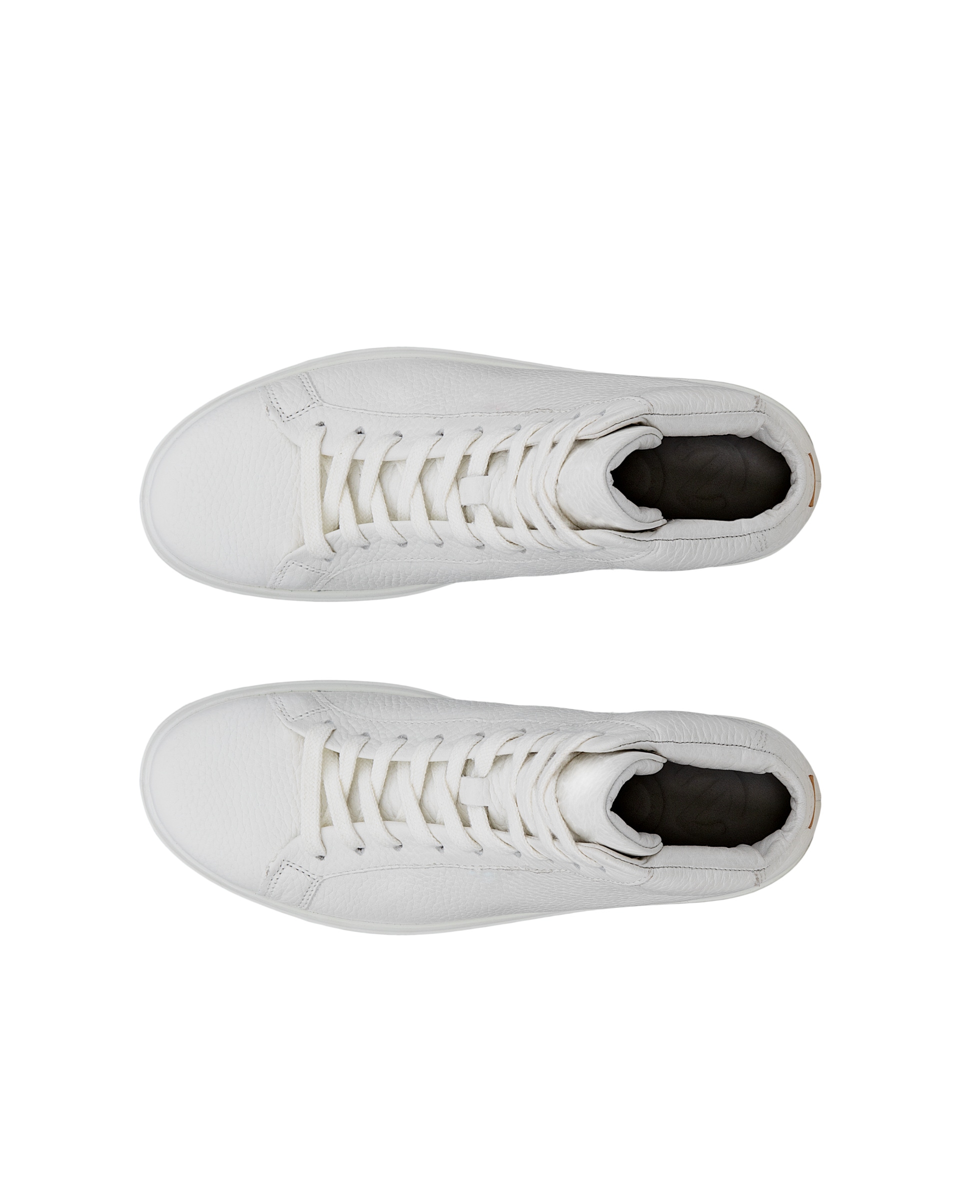 ECCO Soft 60 ウィメンズ レザーハイカットスニーカー - 白 - Top left pair