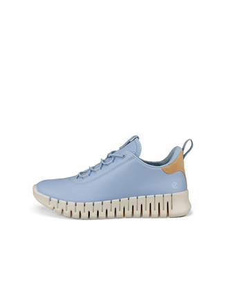 Women's ECCO® Gruuv Leather Sneaker - Blue - Outside