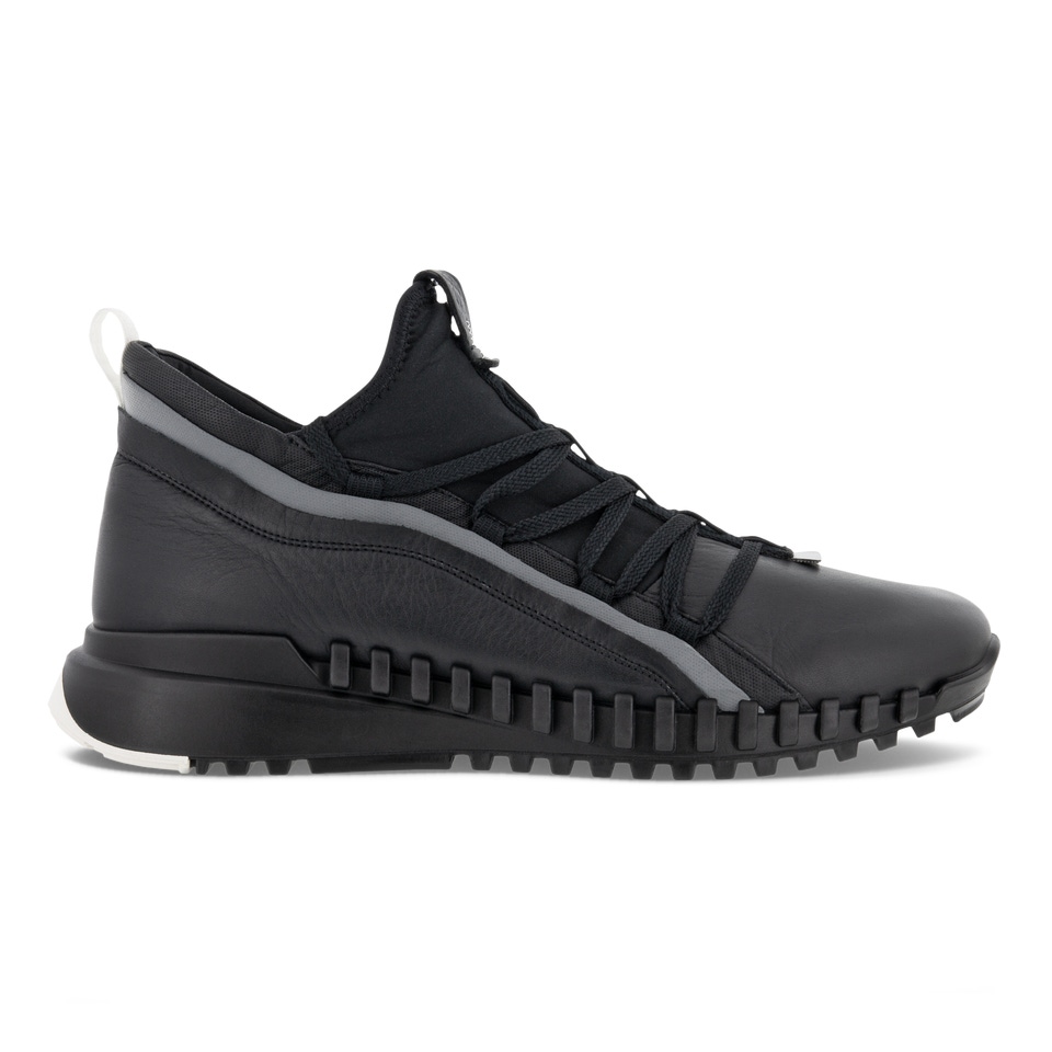 ECCO Zipflex Men's Mid-top Sneaker | Black - スケートボード ECCO Zipflex Men's Mid-top Sneaker | Black - スケートボード