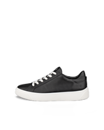 Women's ECCO® Street Tray Leather Sneaker - Grey - Outside