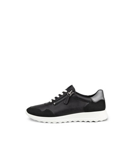 Women's ECCO® Flexure Runner Leather Sneaker - Black - Outside