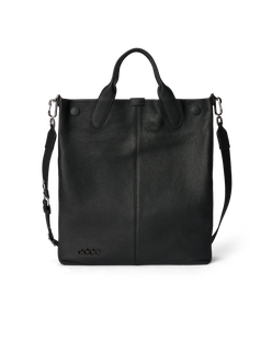 ECCO® Soft North-South Leather Tote Bag - Black - Main