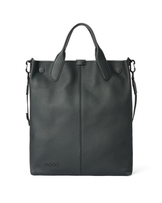 ECCO Tote Soft North South Pebbled レザートートバッグ - Black - Main