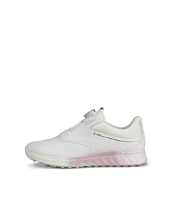 Women's ECCO® Golf S-Three BOA Leather Gore-Tex Shoe - White - Outside