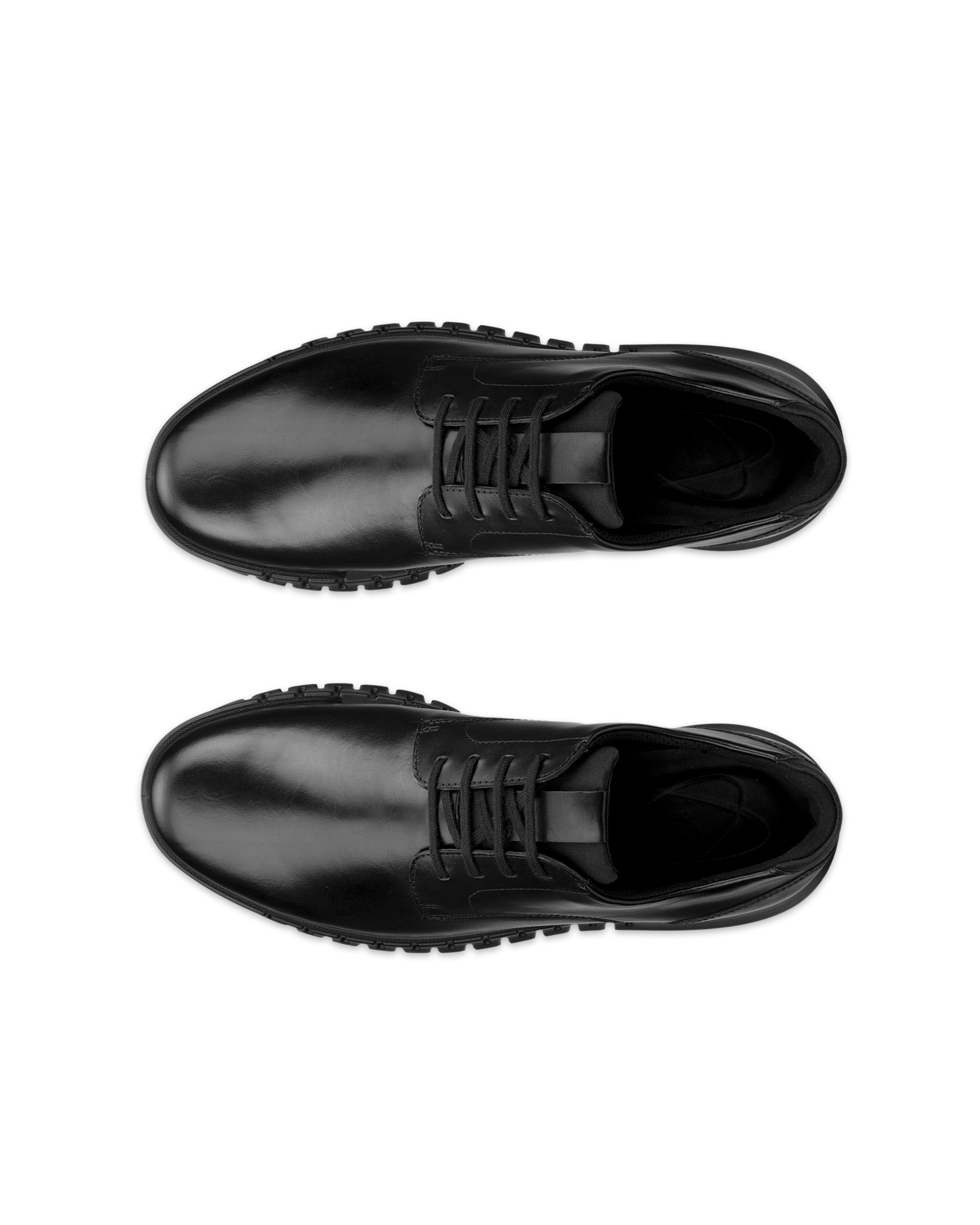 Men's ECCO® Gruuv Studio Leather Derby Shoe - Black - Top left pair