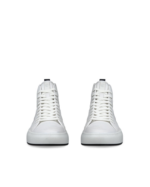 Women s ECCO Street Ace Leather High Top Sneaker White