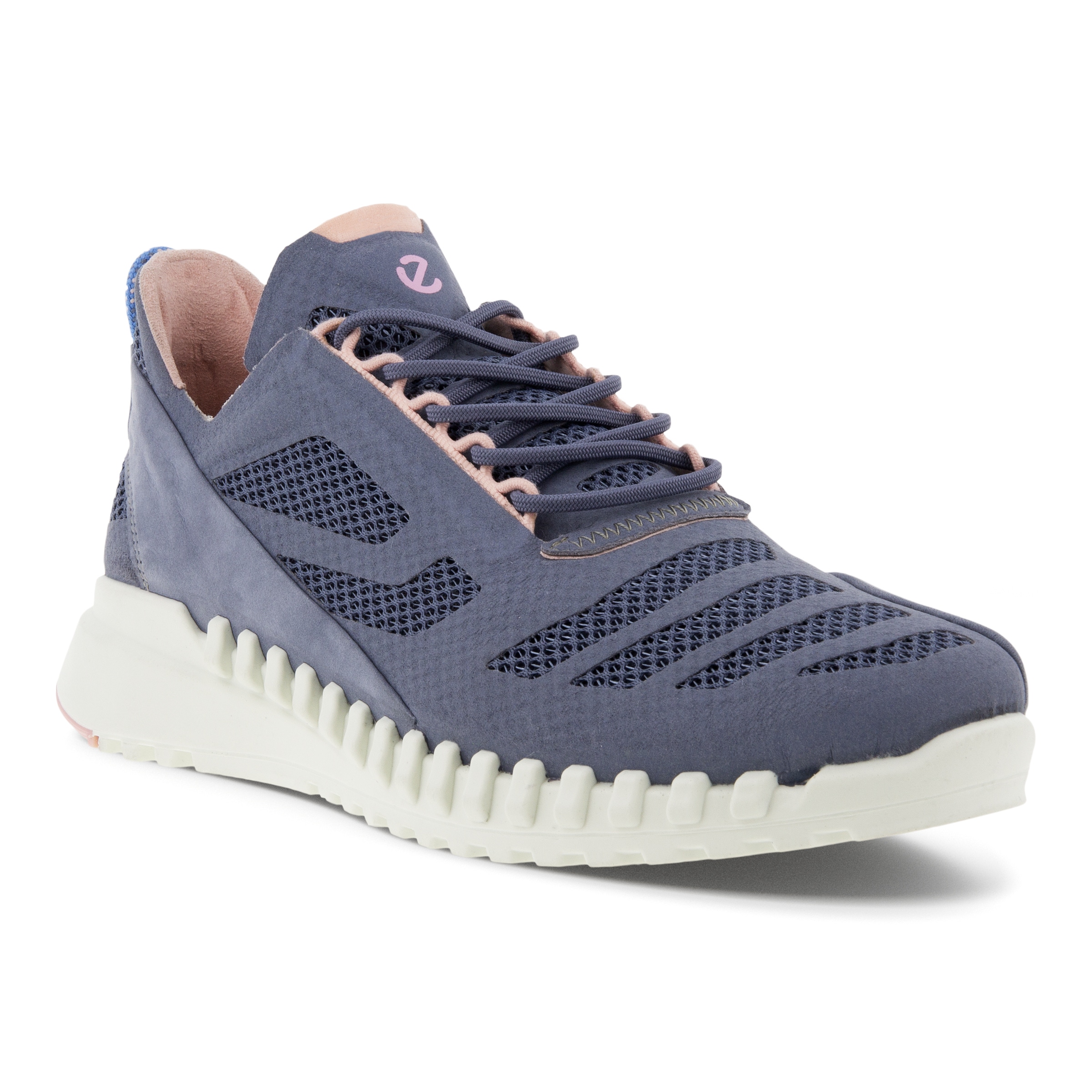Zapatillas de piel y tela ECCO® Zipflex para mujer - Azul - Main