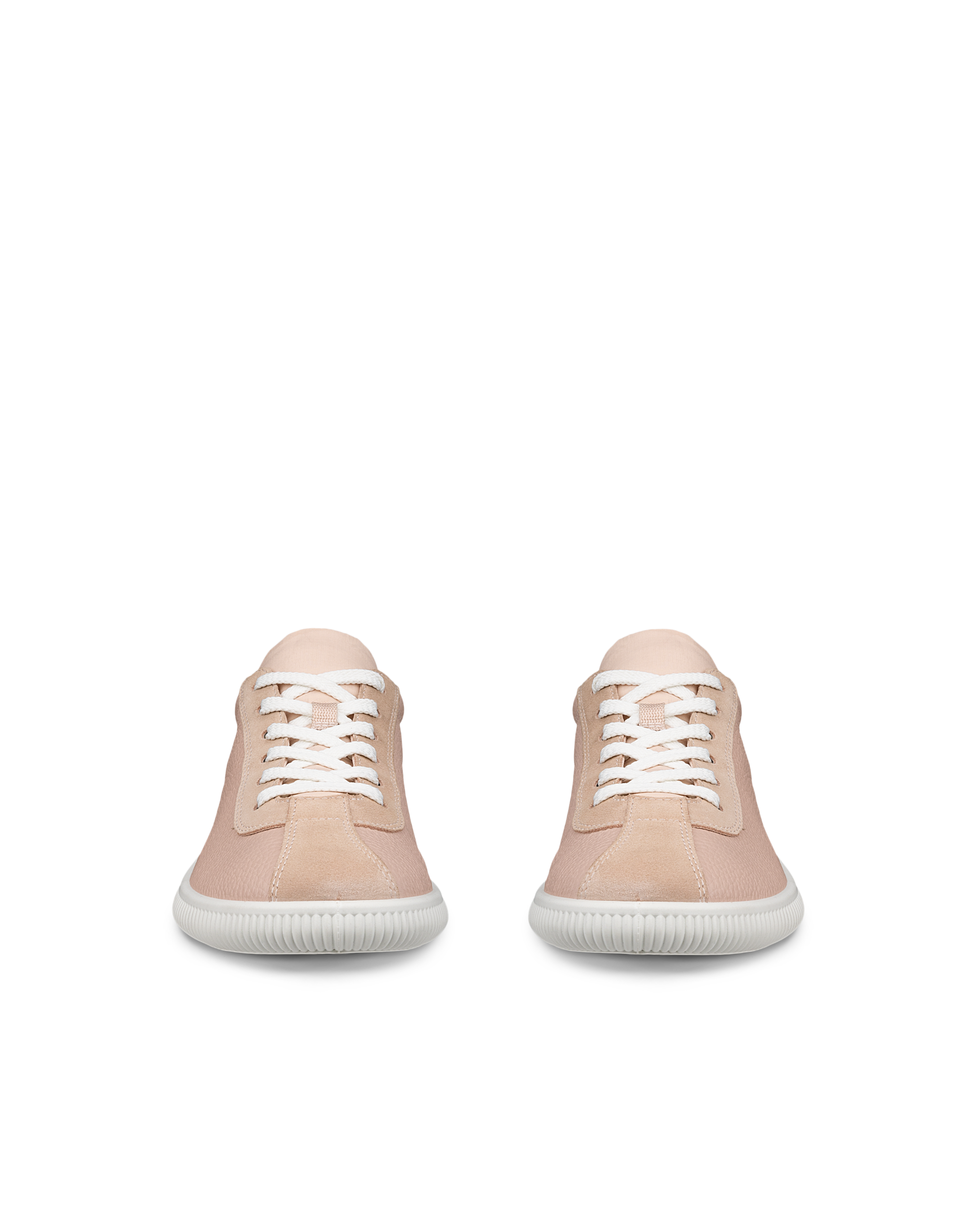 여성용 ECCO® Soft Zero 가죽 트레이너 - Pink - Front pair