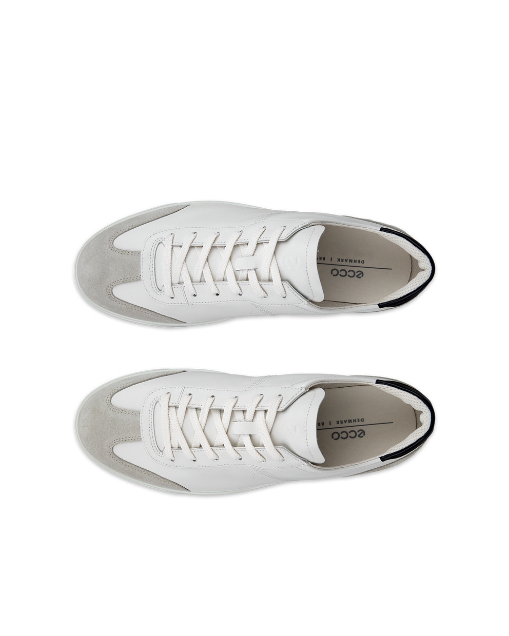 Men's ECCO® Street Lite Leather Sneaker - White - Top left pair