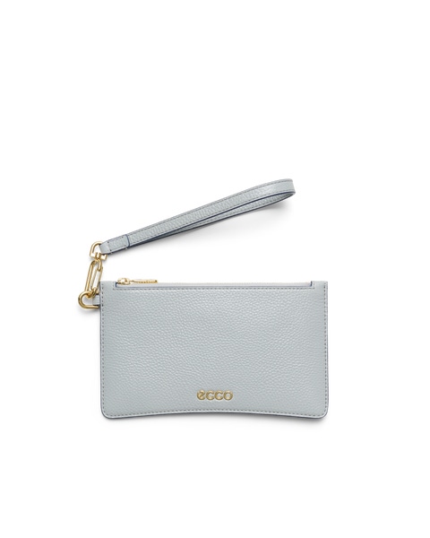 ECCO Wristlet Soft Shine Pebbled レザークラッチバッグ | Grey