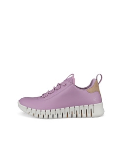 Women's ECCO® Gruuv Leather Sneaker - Purple - Outside