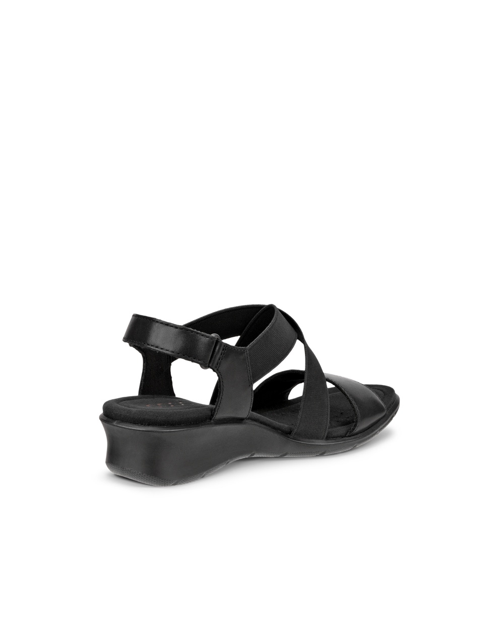 Women's ECCO® Finola Leather Heeled Sandal - Black - Back