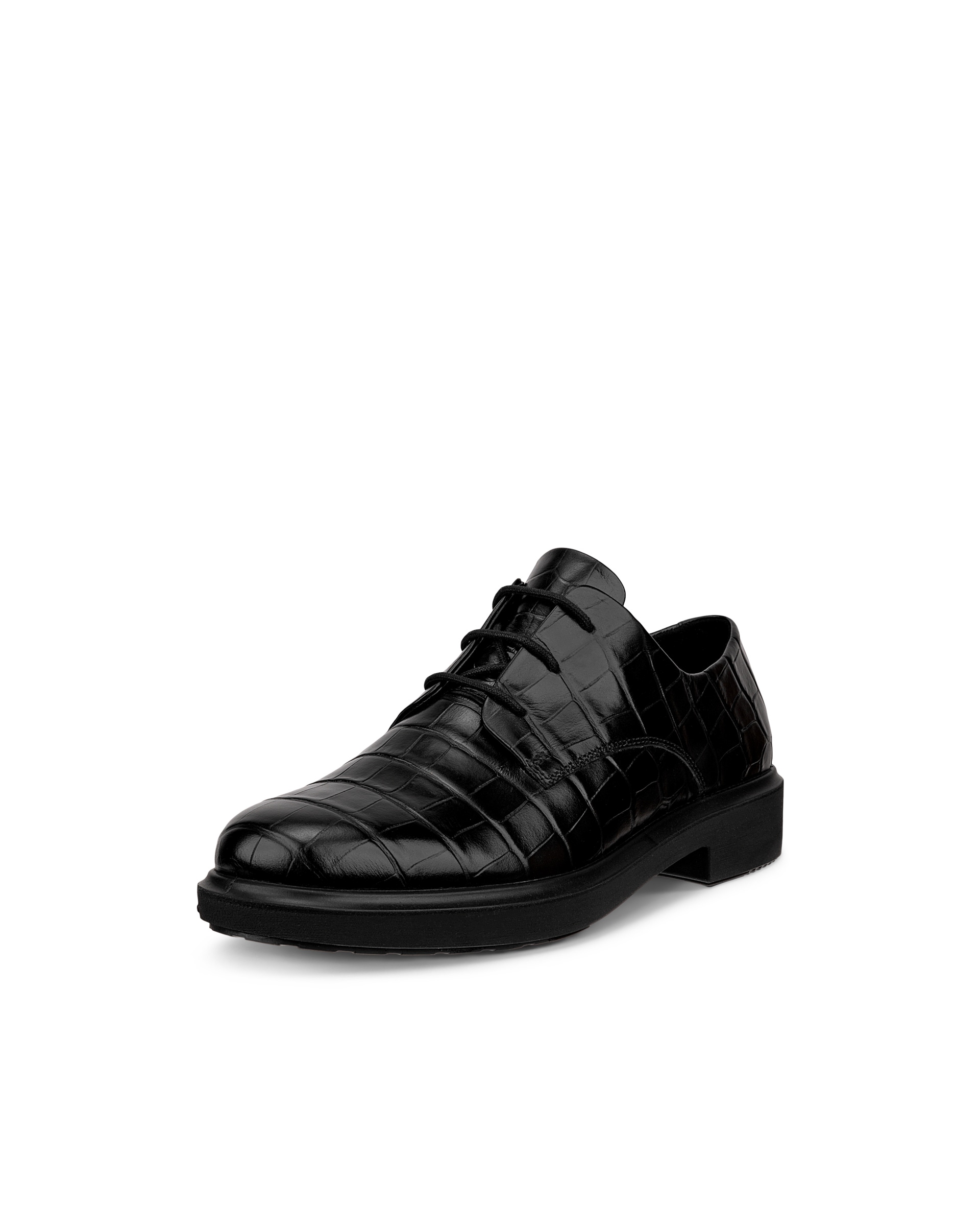 Women's ECCO® Metropole Amsterdam Leather Derby Shoe - Black - Main