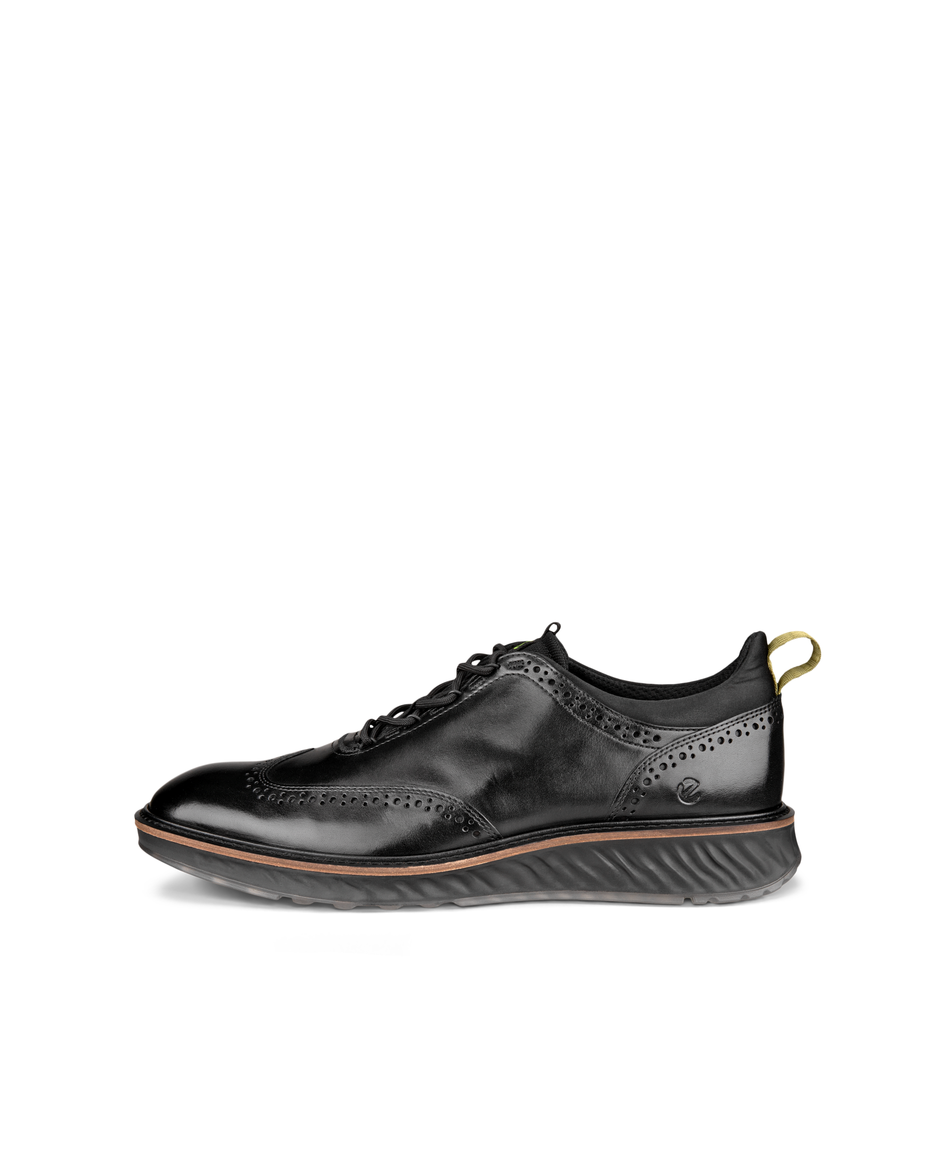 Men's ECCO® St.1 Hybrid Leather Wingtip Derby Shoe - Black - Outside