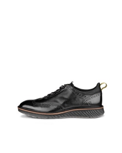 Men's ECCO® St.1 Hybrid Leather Wingtip Derby Shoe - Black - Outside