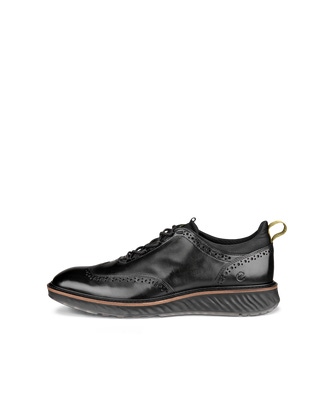 ECCO Men's ST.1 Hybrid Wingtip Shoes - Black - Outside